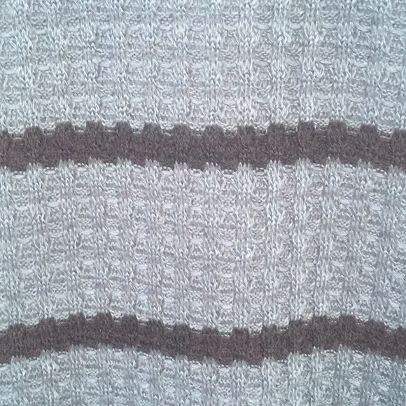 TEAL GREEN STRIPE COLD SHOULDER WAFFLE KNIT TOP - Picture 10 of 11